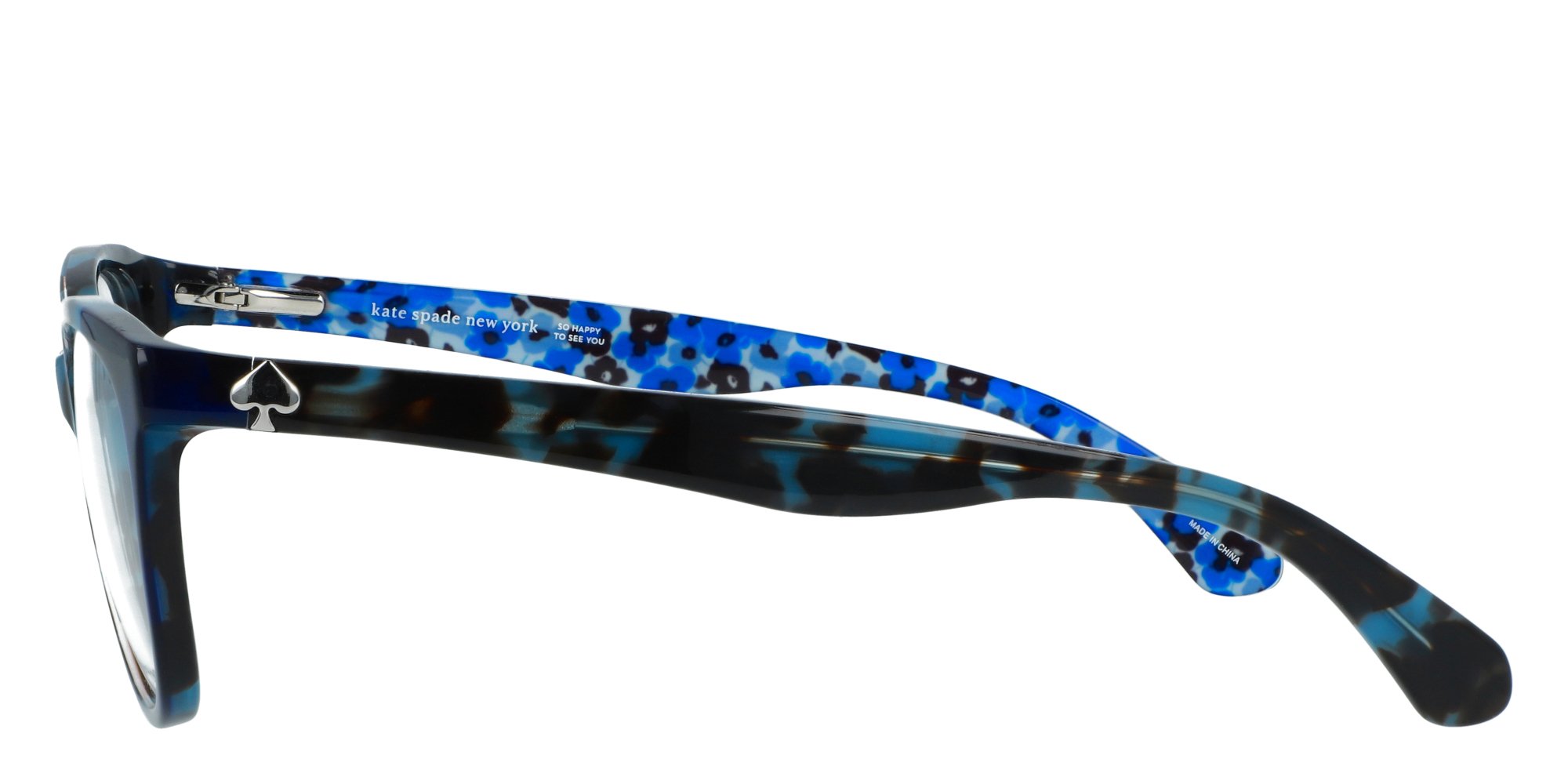 NWOT Kate spade Genette Sunglasses with Blue-Green Mirrored Lenses Green Floral Lightweight Acetate Cat-Eye Mirrored Sunglasses  main image 2