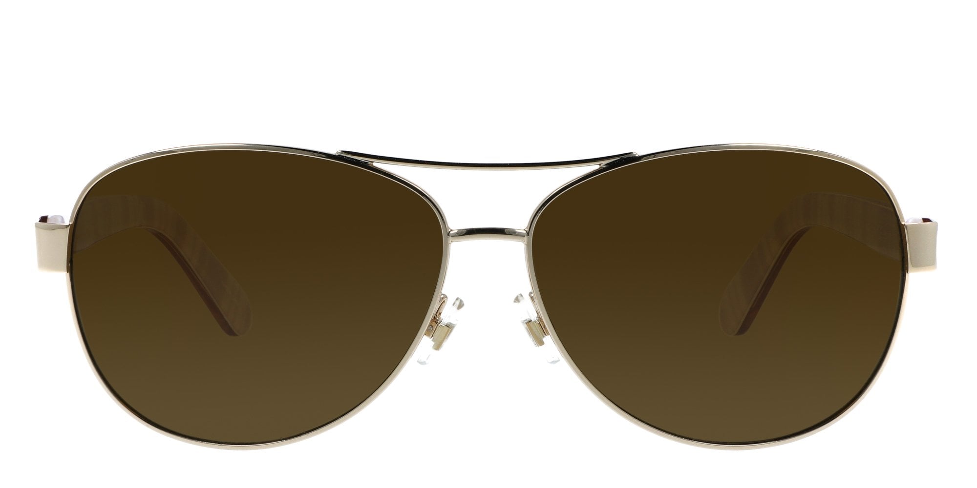 Kate Spade Brown Aviator Sunglasses with Double-Bridge Design Kate Spade Geneva Aviator Sunglasses Brown Floral Frame  main image 2