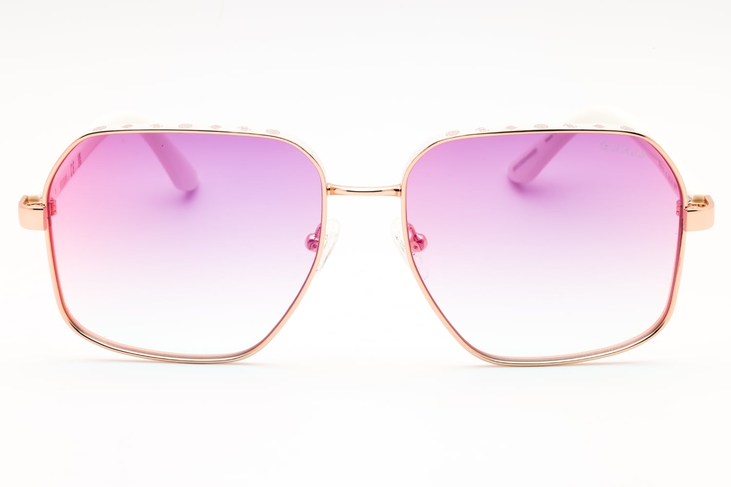 Guess Rose-Tinted Sunglasses with Blue Lenses Guess GU8279 28V Rose Gold & Blue Aviator Sunglasses Metal  main image 3