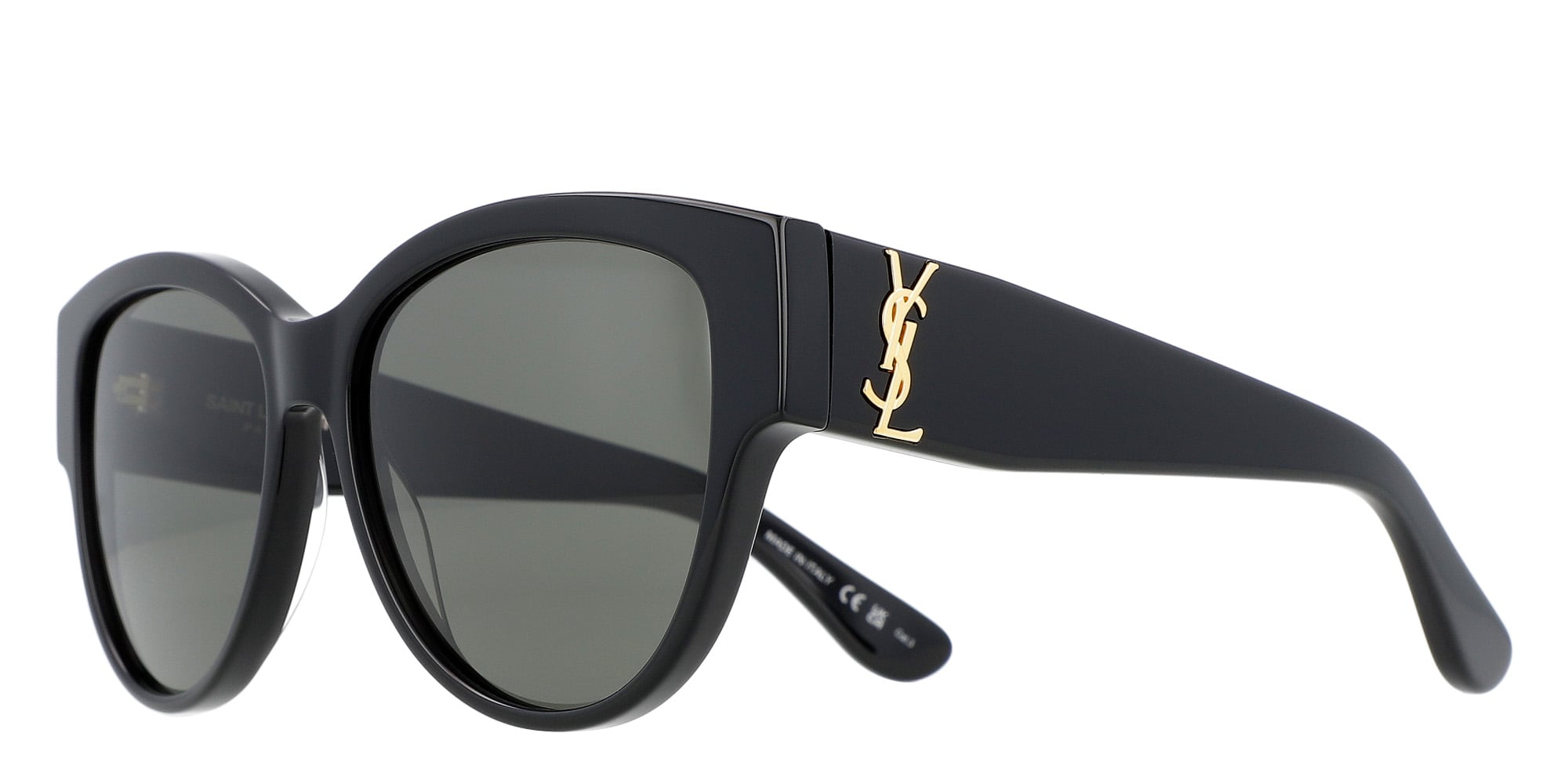 Black Saint Laurent SL M3 Sunglasses — Round | KITS