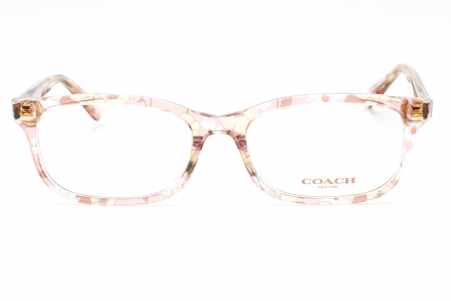 Coach Transparent Pink Floral Sunglasses Coach HC6174 - Rectangle Pink Floral Frame Glasses For Women  main image 2