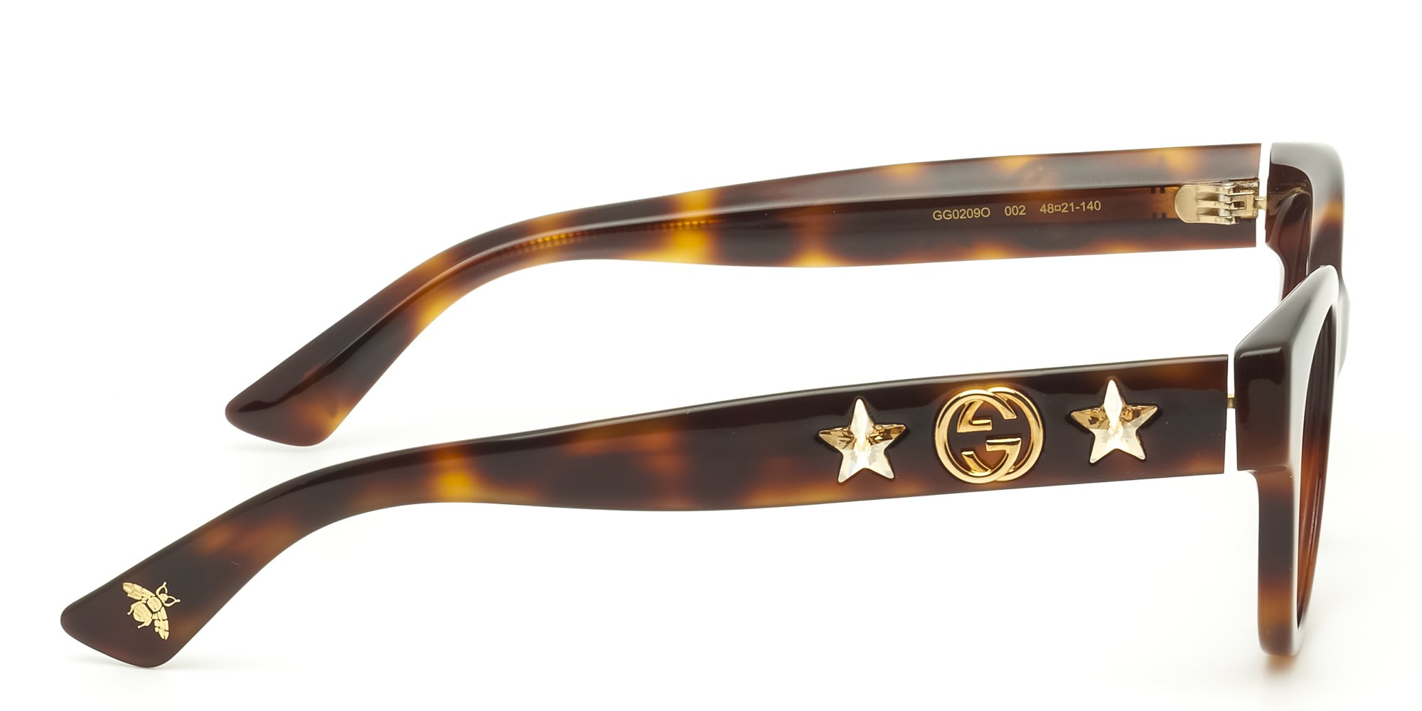 メガネ GUCCI Gucci - GG0209O - 002 havana havana transpa Gucci GG0209O 002 Eyeglasses Havana Brown Gold Frame 48 mm