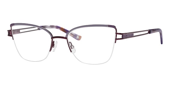 Liz Claiborne L 484 - Matt Plum, Stainless Steel, Cat Eye frame