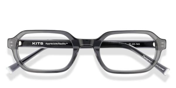 KITS Ashby - Translucent Charcoal, Acetate, Rectangle frame