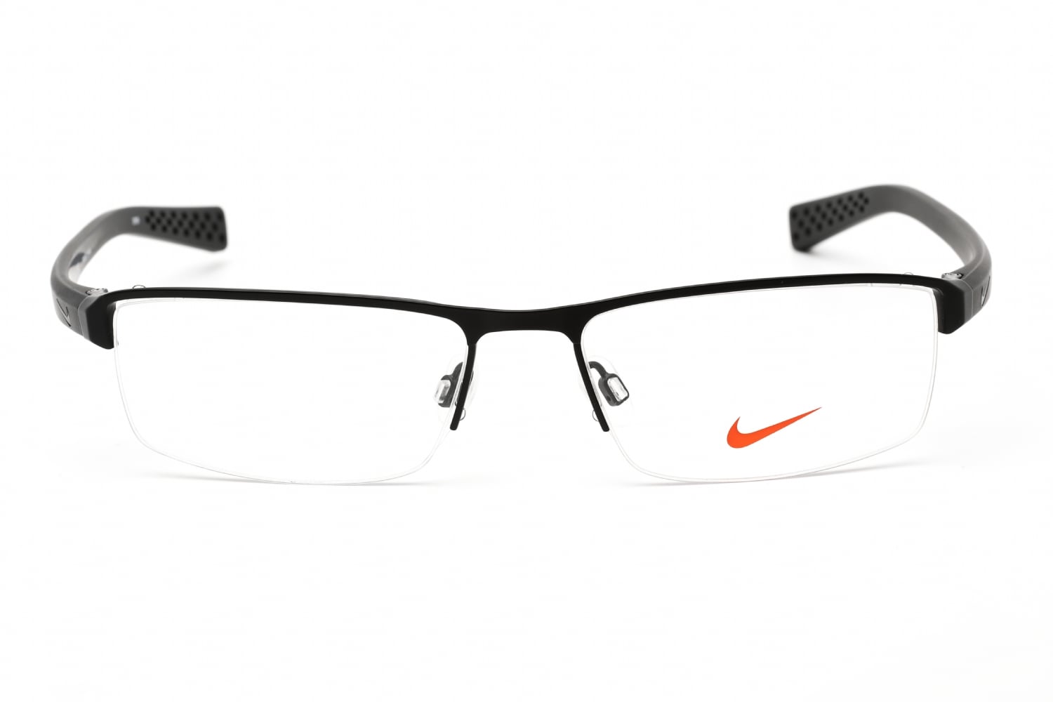 Nike NIKE 8097 - Satin Black, Metal, Rectangle frame