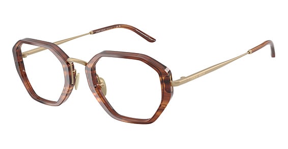 Giorgio Armani AR7282 - Striped Brown, Plastic, Oval frame