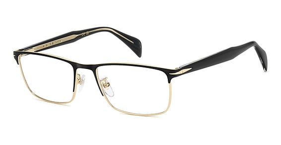 David Beckham DB 1209 - Matte Black Gold, Stainless Steel, Rectangle frame