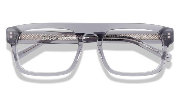 KITS Crest Alpha - Transparent Light Grey, Acetate, Flat-Top frame
