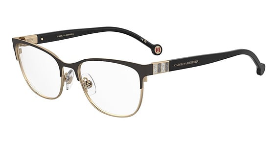 Carolina Herrera HER 0267 - Matte Black Gold, Stainless Steel, Rectangle frame
