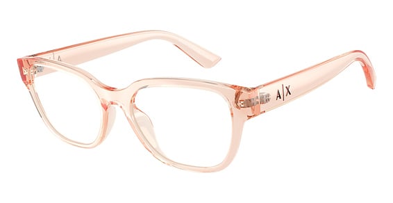 Armani Exchange AX3134U - Shiny Transparent Peach, Acetate, Oval frame