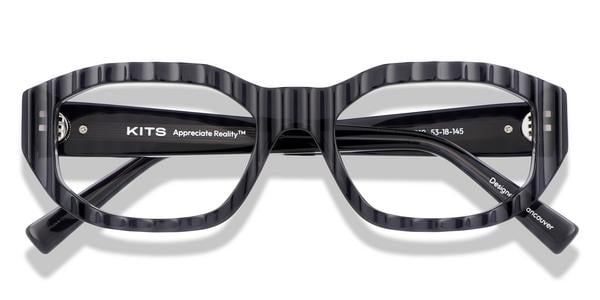 KITS Anira - Black Grey, Acetate, Geometric frame