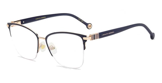 Carolina Herrera HER 0193 - Gold Blue, Stainless Steel, Rectangle frame