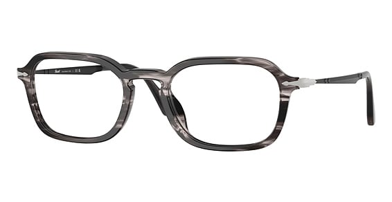 Persol PO3381V - Striped Black And Grey, Plastic, Rectangle frame