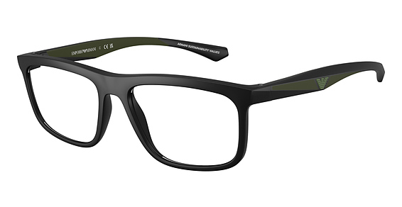 Emporio Armani EA3246 - Matte Black, Acetate, Rectangle frame
