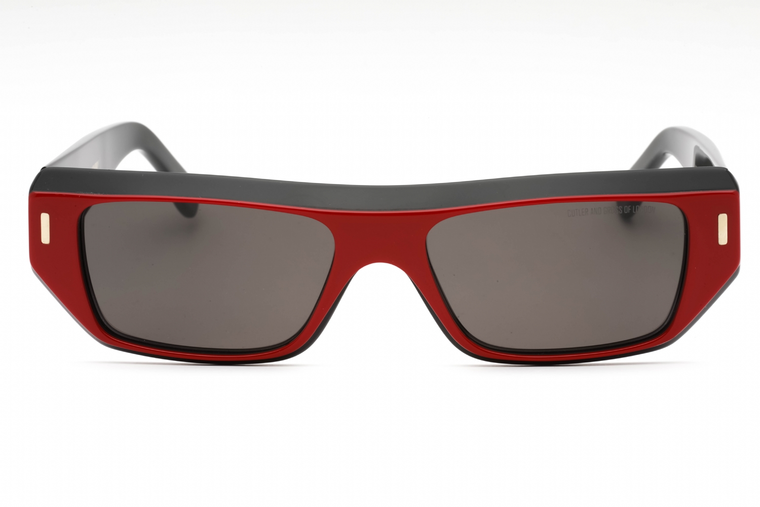 Cutler and Gross CGSN1367 - RED ON Black, Acetate, Rectangle frame