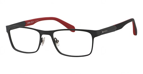 Fossil FOS 7028 - Matte Black, Metal, Rectangle frame