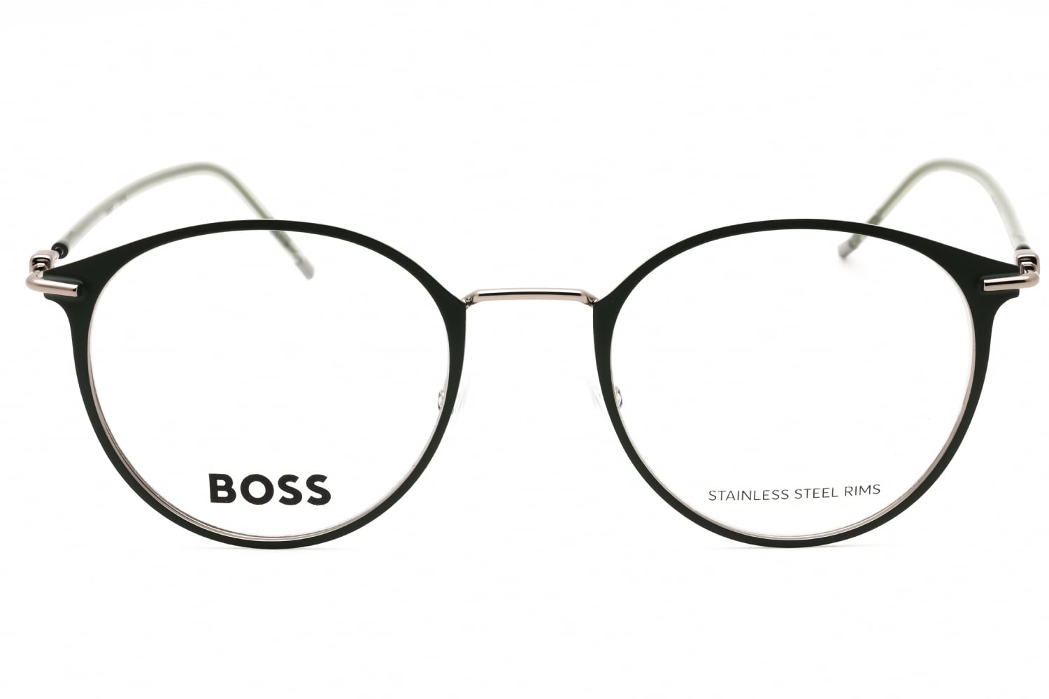 Hugo Boss BOSS 1432 - Matte Green Ruthenium, Metal, Round frame