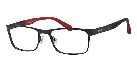 Fossil FOS 7028 - Matte Black, Metal, Rectangle frame