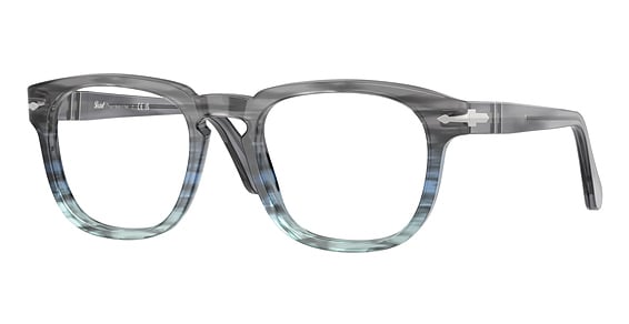 Persol PO3376V - Striped Grey, Plastic, Oval frame