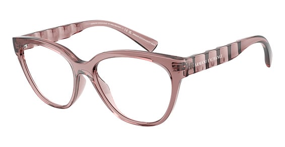 Armani Exchange AX3117U - Shiny Transparent Burgun, Acetate, Oval frame