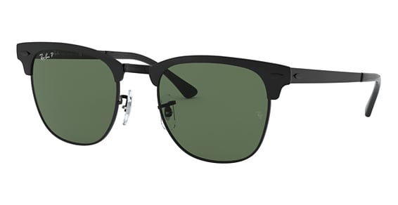 Ray-Ban RB3716 CLUBMASTER METAL - Matte Black On Black, Metal, Oval frame