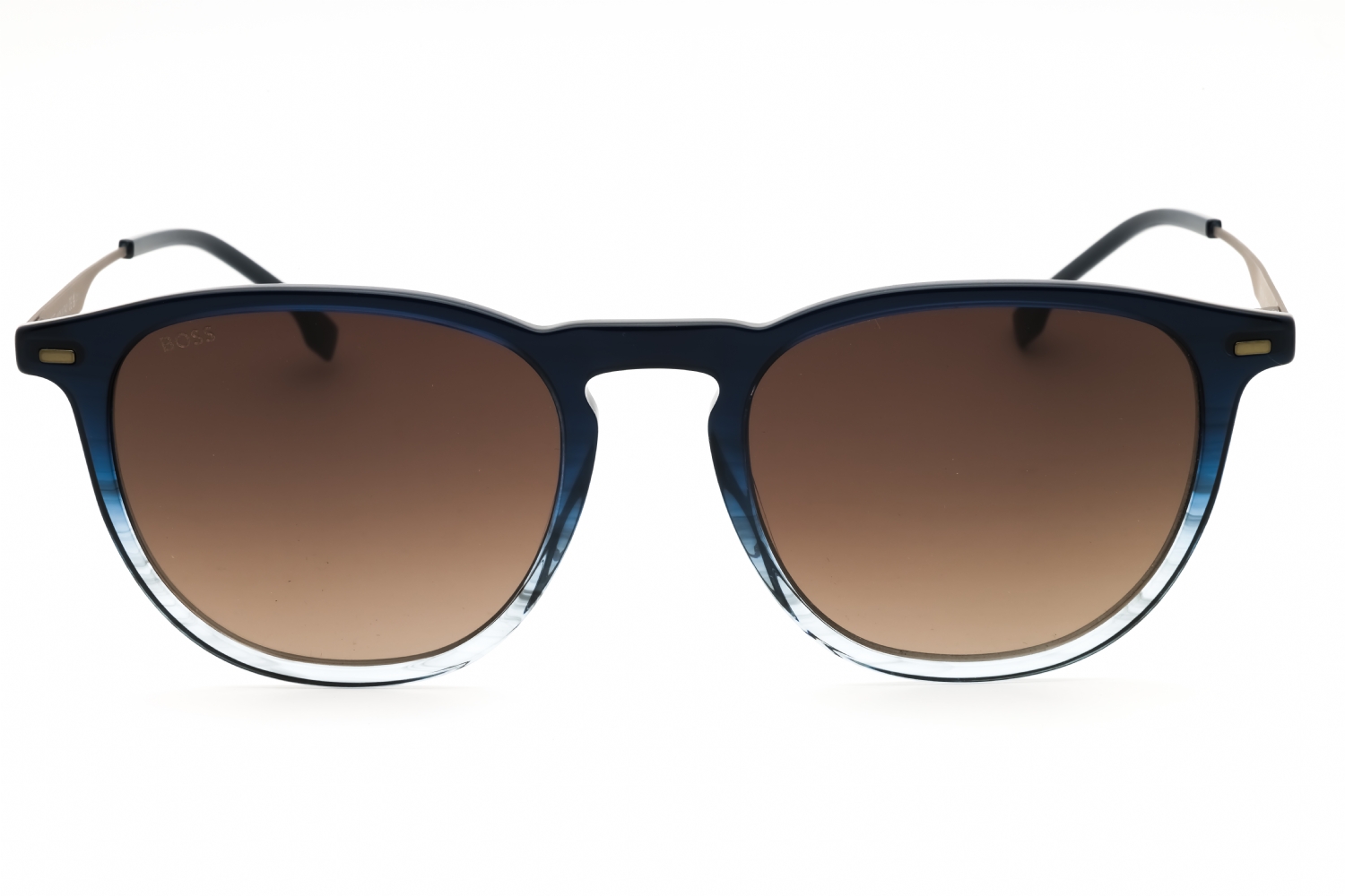 Hugo Boss BOSS 1639/S - Blue Horn Ruthenium, Plastic, Round frame