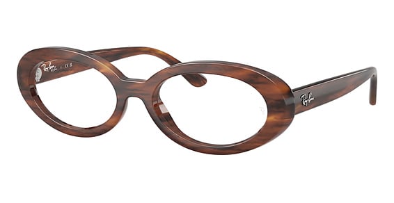 Ray-Ban RX2223V - Striped Havana, Acetate, Oval frame