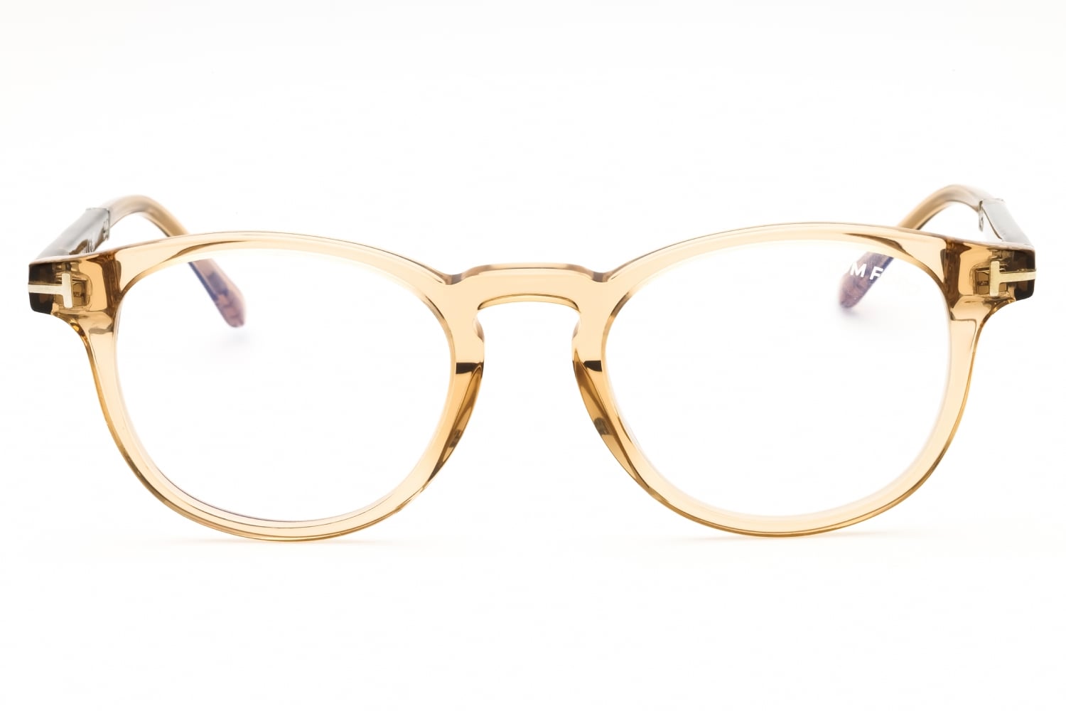 Tom Ford FT5891-B - Light Brown/other/clear, Acetate, Round frame