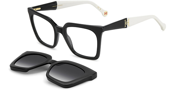 Carolina Herrera HER 0376/C - 80swj Black Whte, Acetate, Rectangle frame