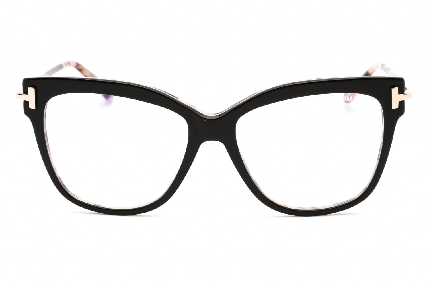 Tom Ford FT5704-B - Black/Other/Clear, Acetate, Cat Eye frame
