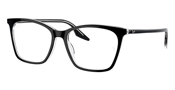 Ray-Ban RX5422 - Black On Transparent, Plastic, Rectangle frame