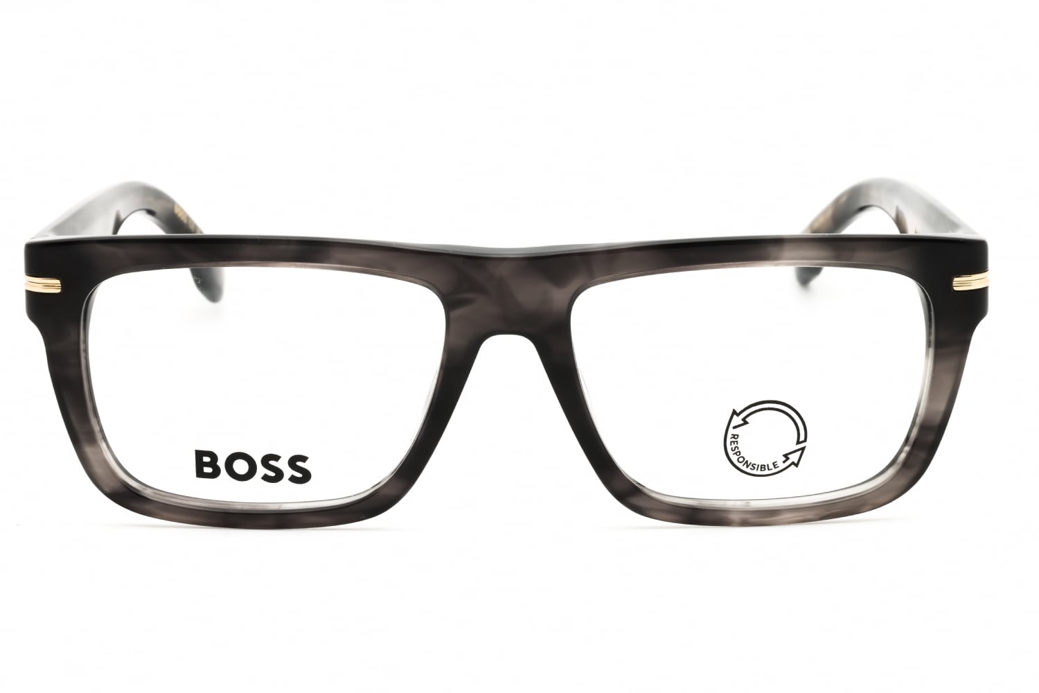 Hugo Boss BOSS 1503 - Grey Horn, Plastic, Rectangle frame