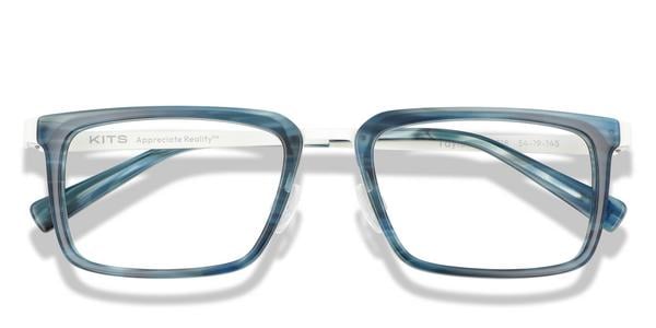 KITS Taylor - White/Blue & Green Texture, Mixed Materials, Rectangle frame