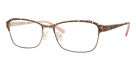 Liz Claiborne L 655 - Brown, Stainless Steel, Rectangle frame