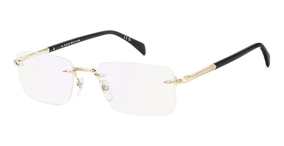David Beckham DB 1202 - Rhl2y Gold Blck, Metal, Rectangle frame