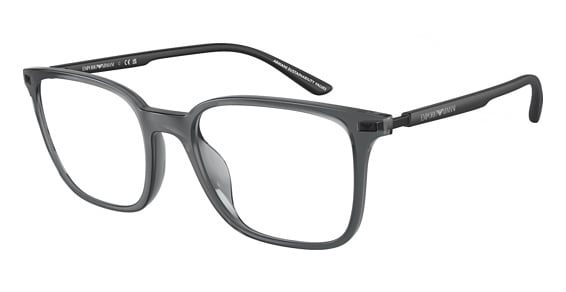 Emporio Armani EA3242U - Shiny Transparent Black, Acetate, Oval frame