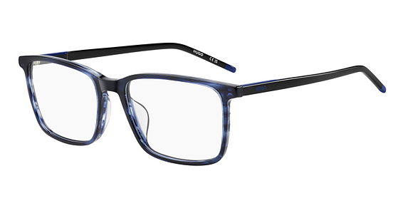 HUGO HG 1402/G - Blue Horn, Acetate, Rectangle frame