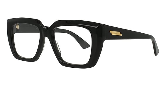 Bottega Veneta BV1032O - Black-Black-Transparent, Plastic, Rectangle frame