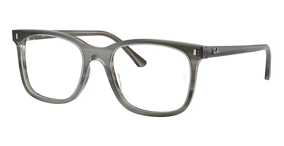 Ray-Ban RX5446F - Striped Grey, Plastic, Rectangle frame