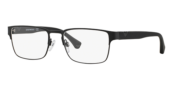 Emporio Armani EA1027 - Matte Black, Metal, Rectangle frame