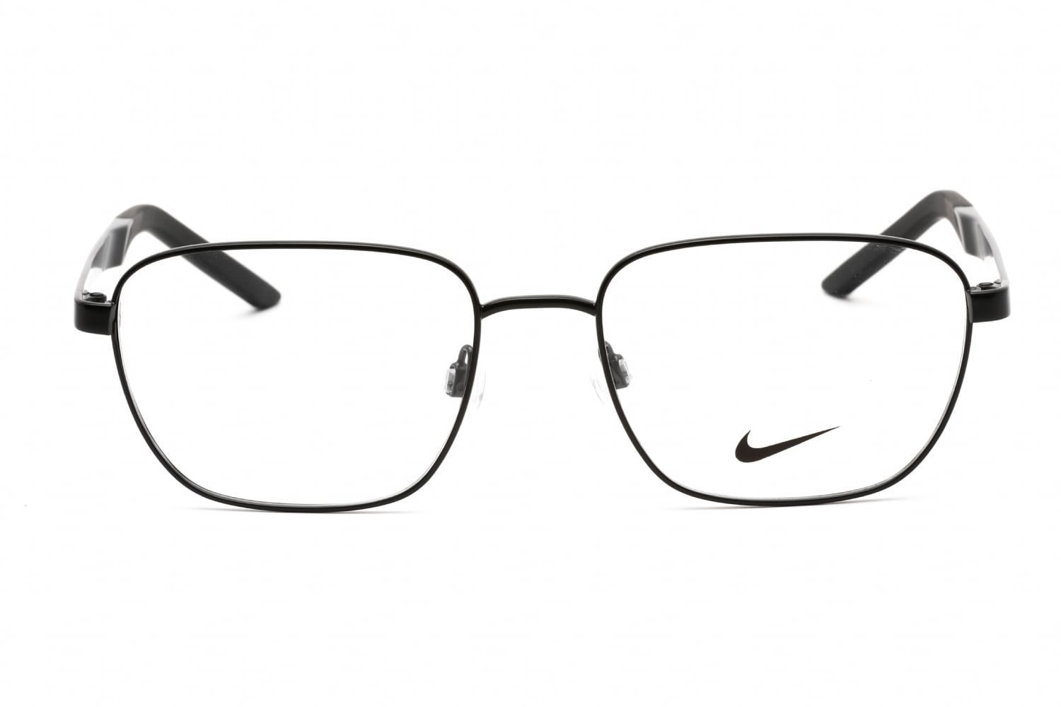 Nike NIKE 8212 - Satin Black, Metal, Rectangle frame