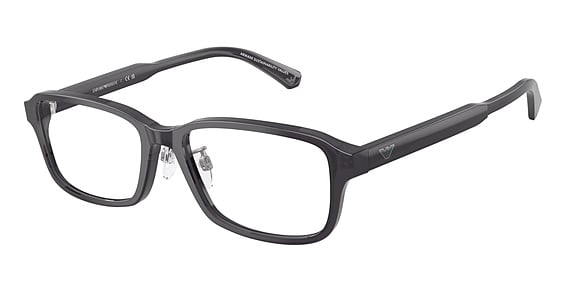 Emporio Armani EA3215D - Shiny Transparent Grey, Plastic, Rectangle frame