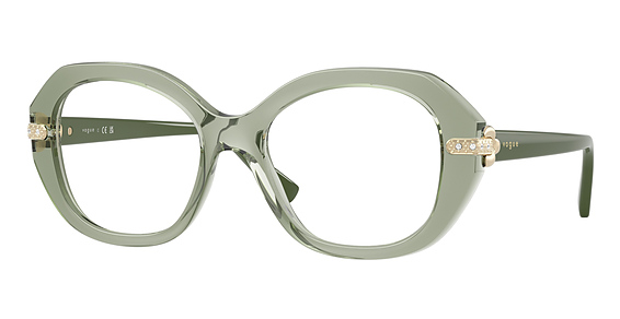 Vogue VO5705B - Transparent Green, Acetate, Oval frame