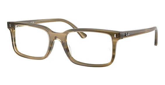 Ray-Ban RX5445F - Striped Green, Plastic, Rectangle frame