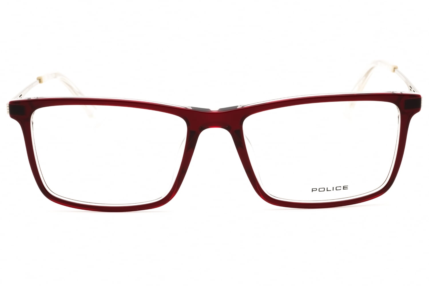Police VPLD08 - Bordeaux Top/crystal, Acetate, Rectangle frame