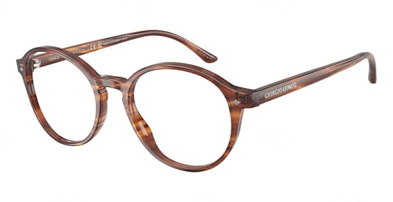 Giorgio Armani AR7004 - Striped Brown, Plastic, Round frame