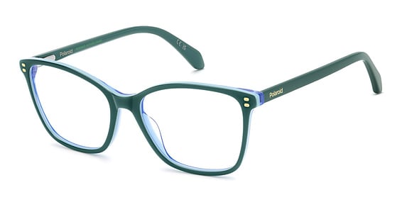 Polaroid PLD D608/US - Teal, Acetate, Rectangle frame