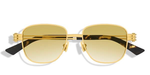Bottega Veneta BV1380S - Gold, Metal, Rectangle frame