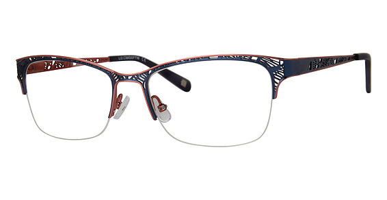 Liz Claiborne L 645 - Semi-matte Navy, Stainless Steel, Rectangle frame