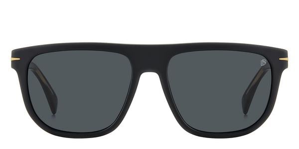 David Beckham DB 7111/S - Matte Black Gold, Acetate, Rectangle frame